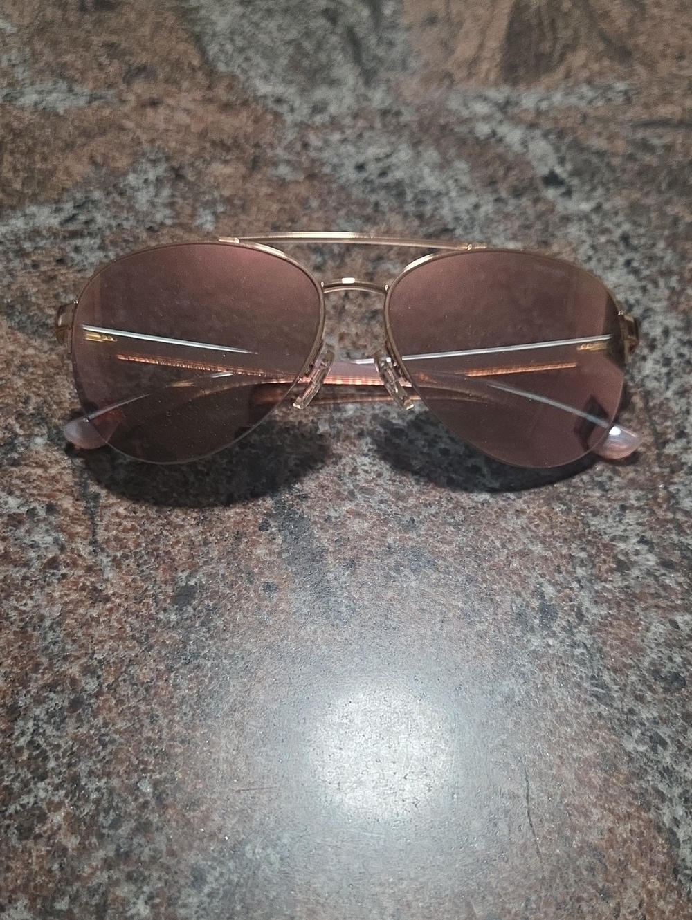 Gold Frame Aviator Sunglasses with Brown Lenses - Men's Accessories